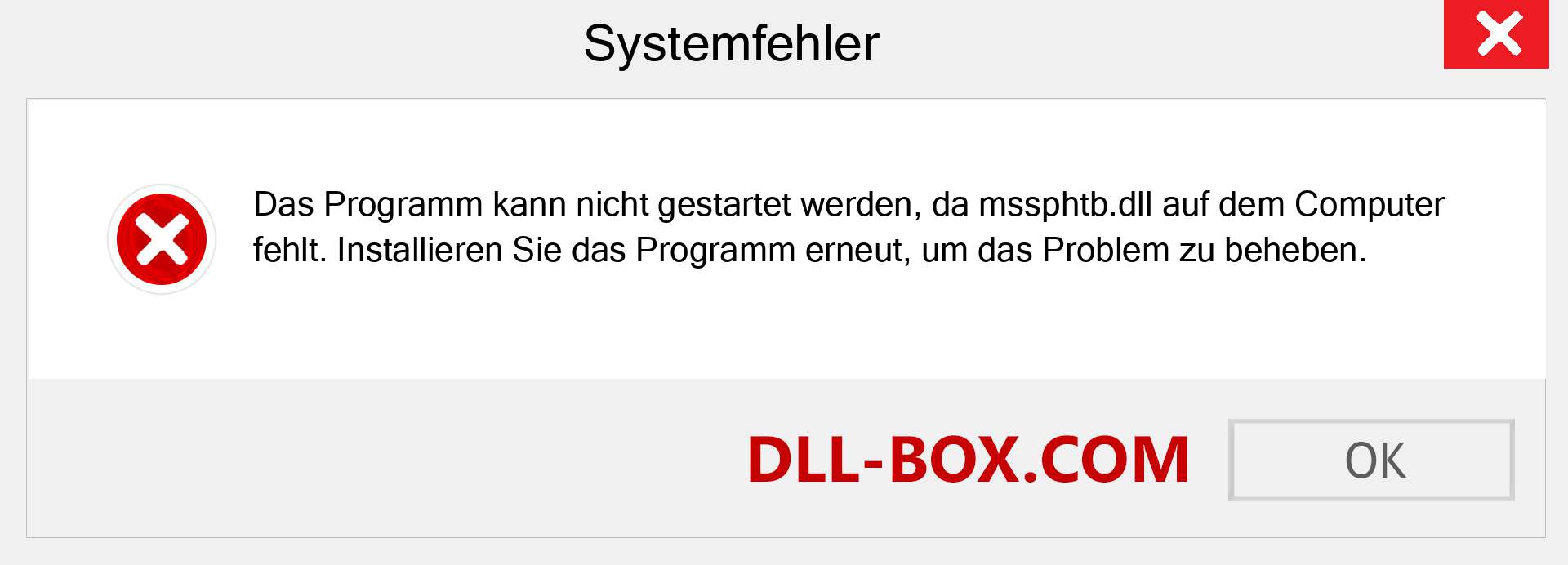 mssphtb.dll-Datei fehlt?. Download für Windows 7, 8, 10 - Fix mssphtb dll Missing Error unter Windows, Fotos, Bildern